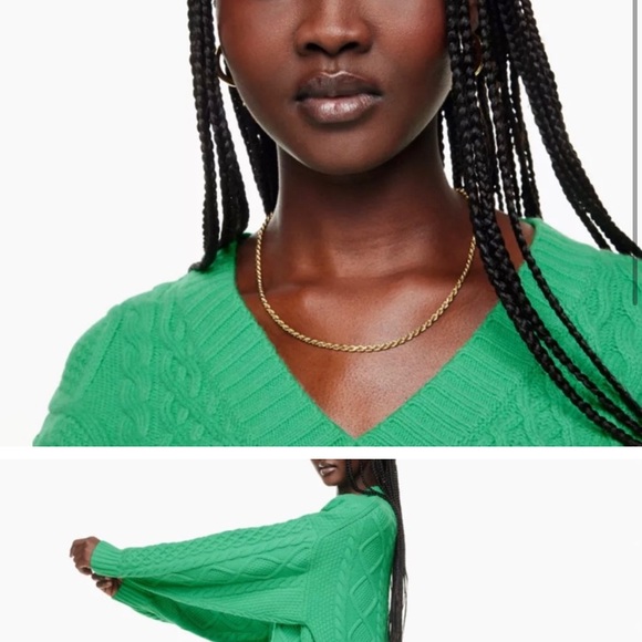 Aritzia / Sunday Best/ V-neck cable-knit/wool sweater/  Host Pick 🧶 brand new - Picture 2 of 11